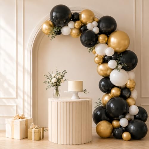 Pearclack-100 Black Latex Balloons 12 Inch Party Decorations – Bulk Set