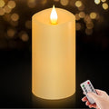 Ivory 3x6 Inch Flameless Candles with Remote Timer - Battery Operated