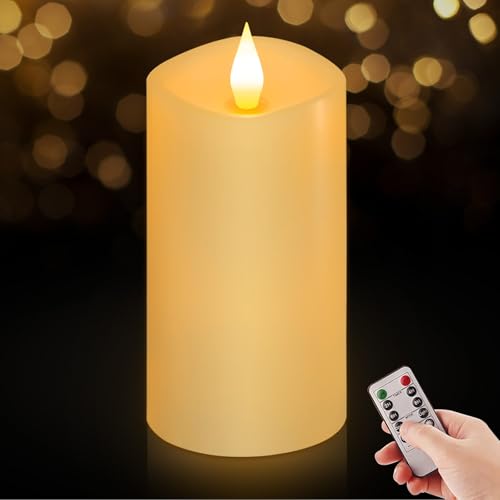 Ivory 3x6 Inch Flameless Candles with Remote Timer - Battery Operated