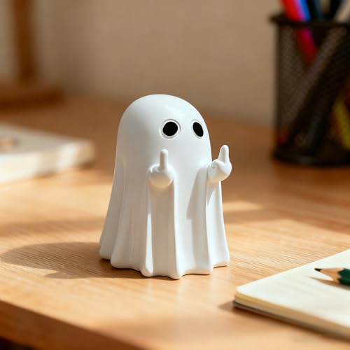 Halloween Ghost Figurine - Spooky Home Decor, Resin Shelf Statue, Party & Tabletop Decoration