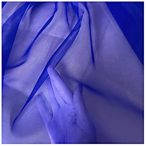 Royal Blue Organza Fabric 10 Yards Continuous Shiny Tulle Wedding Decor