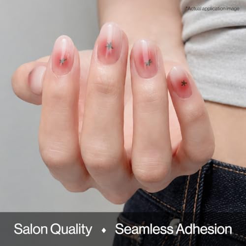 Semi Cured Gel Nail Strips - N Petite Tomato Variation - Long-Lasting, Easy Application