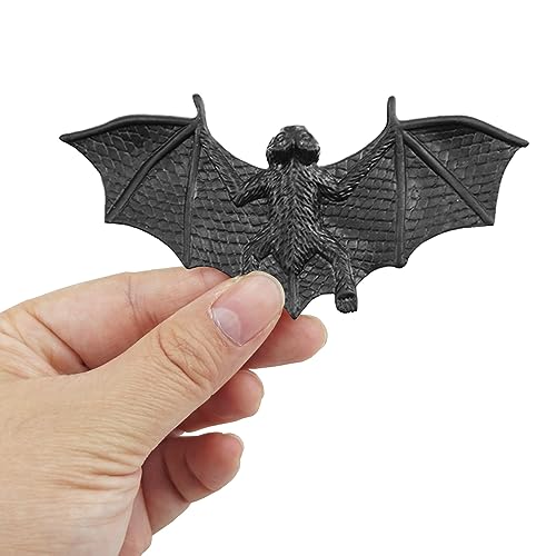 20 Pack Black Halloween Plastic Bats - Realistic Scary Party Decorations