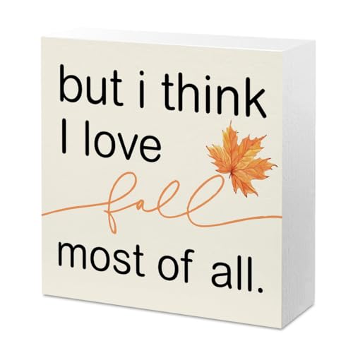 Fall Decor Sign with Maple Leaves - Rustic Wooden Home Accent