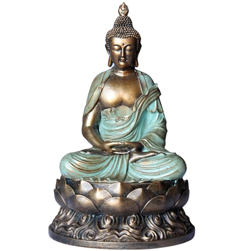 Gold Buddha Statue for Home Decor Meditation Zen Sculpture 8.3 Inch