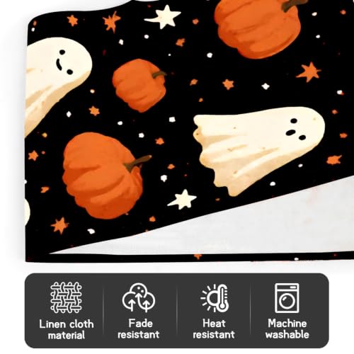 Halloween Table Runner 13x72 Inch Ghost Pumpkin Decor for Dining Table