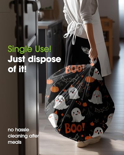 Halloween Black Disposable Plastic Table Cloth - 8 Pack 54 x 108 Inches