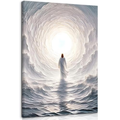 Jesus Wall Art Canvas - Walking on Water Biblical Religious Decor 12x16in - Variation: Canvas1