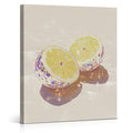 Disco Ball Lemon Slice Canvas Wall Art - Modern Citrus Kitchen Decor - Variation of Lemon-06
