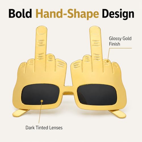Funny Middle Finger Sunglasses Party Photo Booth Props - 3 Pack