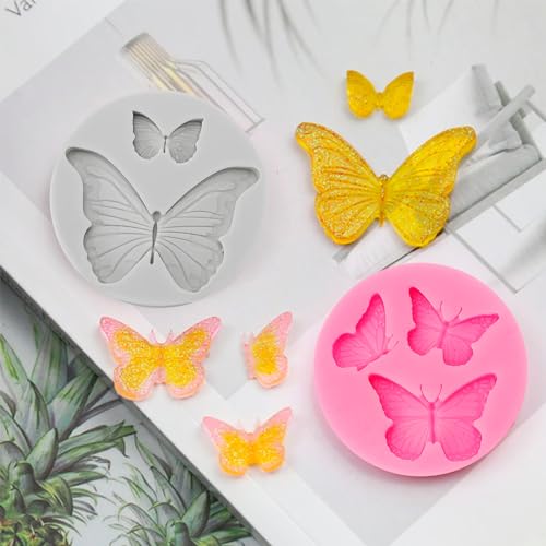 Butterfly Silicone Mold for Cake Decoration Soap Resin Clay - 4 Pcs