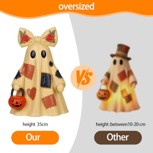 Lighted Ghost Halloween Table Lamp - Indoor Spooky Night Light with Remote