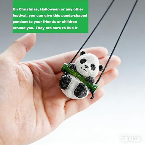 Panda Car Rearview Mirror Ornament - Handmade Hanging Decor for Vehicle & Home - A3 Panda Variation