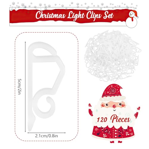 120 Pcs Outdoor Gutter Light Clips for Christmas & Holiday Decorations