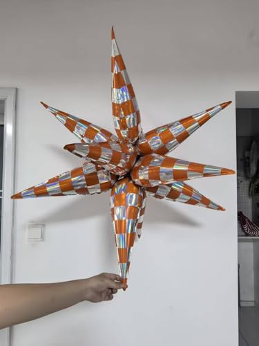 Gingham Orange Balloons Set with Disco & Party Decorations - Variation of Gingham Orange