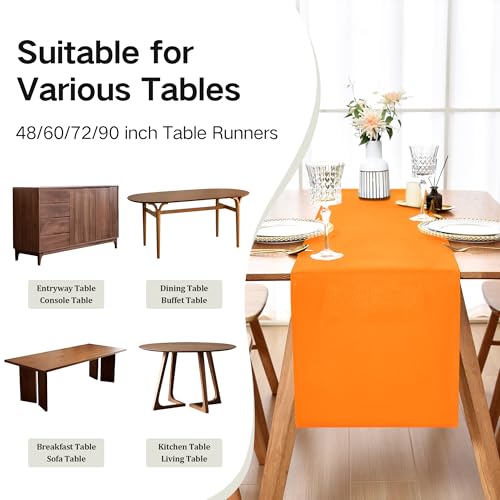 Farmhouse Orange Table Runner 12x90 Inch Dining Decor - Wolkemer