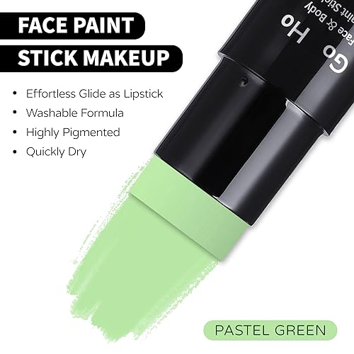 Pastel Green Face Body Paint Stick - Water-Based, Non-Toxic Halloween Cosplay