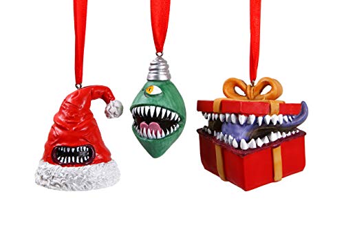 D&D Mimic Holiday Ornament Set - Hand-Painted Resin Christmas Decorations