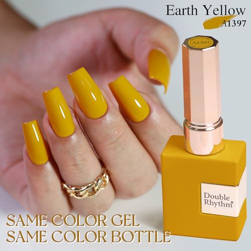 Double Rhythm 15ML Gel Polish - Earth Yellow, Same Color, Soak Off Nail Art