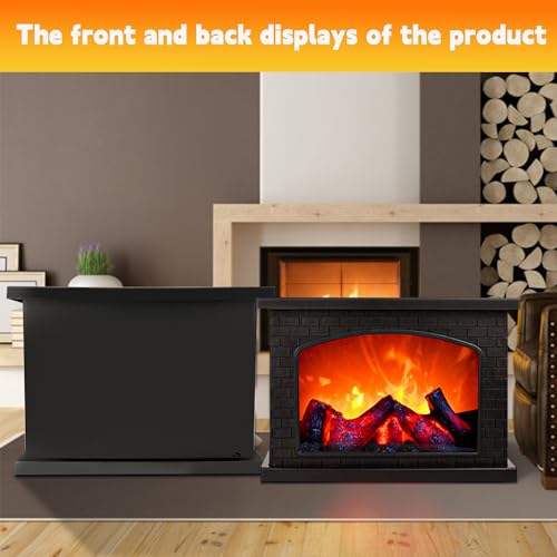 Black Fireplace Lanterns Decorative Small Fake Fireplace Lamp with LED Flame Effect