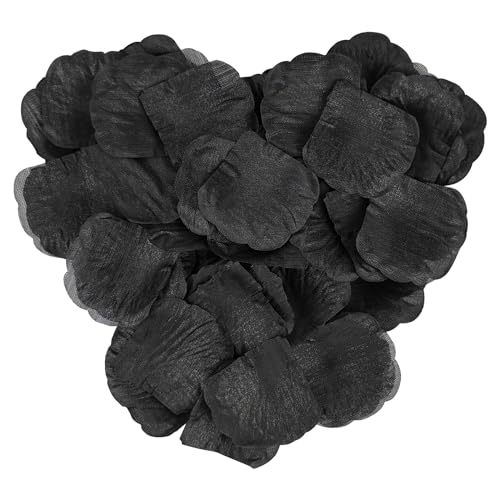 Black Silk Rose Petals 500 Pcs for Wedding Proposal & Romantic Decor - JunSduke