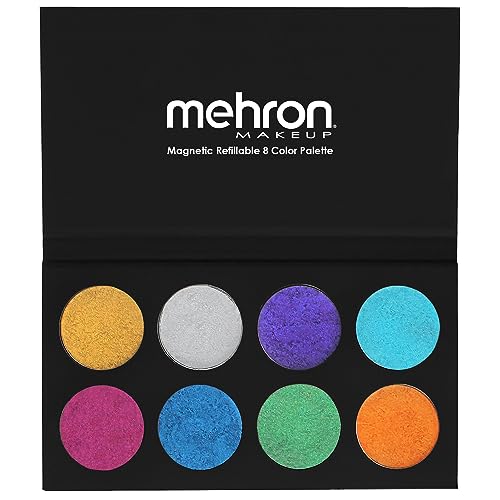 Mehron Makeup Paradise FX Metallic Face Paint Palette - Water-Activated, Neon Colors