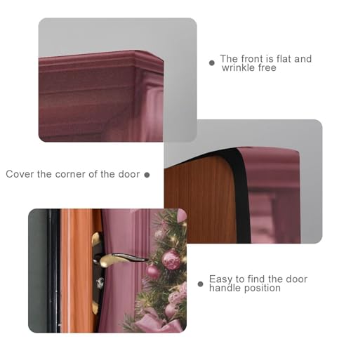 Pink Bow Christmas Door Cover - Stretch Fabric Holiday Porch Decor 35x79 in (Variation of THIS listing)