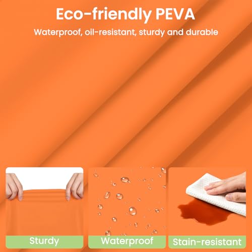Orange Disposable Plastic Tablecloth for 6ft Tables - 54 x 108 Inches, 4 Pack