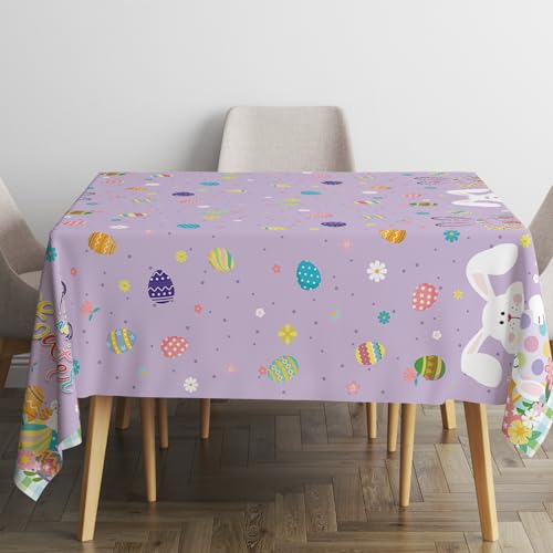 Easter Bunny Plastic Disposable Tablecloth - 54 x 108 Inch, 2 Pack, Spring Holiday Decor