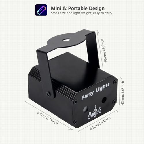 Sound Activated Party Lights with Remote Control - Disco LED Stage Projector for Home & Events