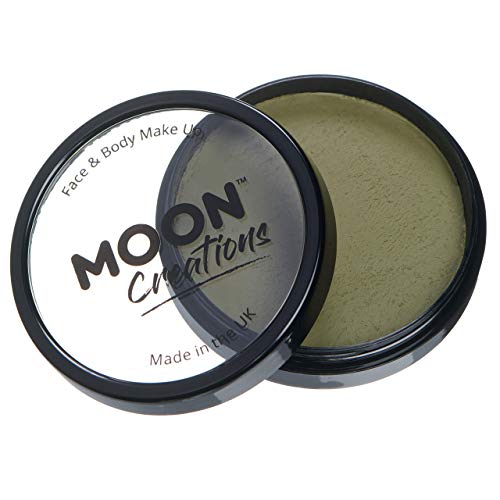 Pro Face & Body Paint Cake Pots Army Green - Water Based Makeup, 1.26oz by Moon Creations