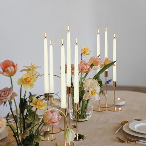 10-Inch Ivory Taper Candles - 50 Pack Dripless Unscented Dinner Candles Variation of THIS listing
