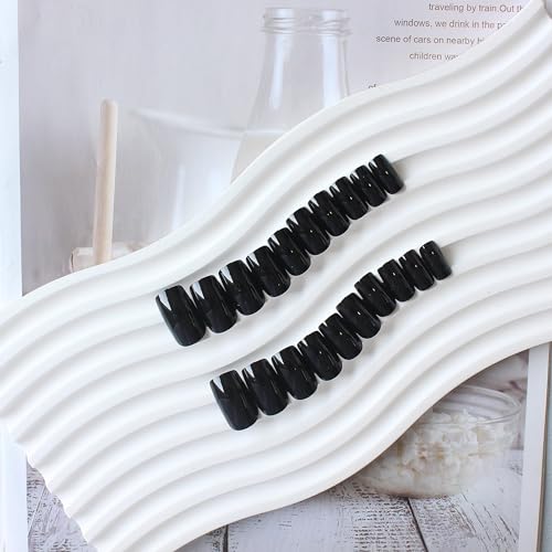 Black Press-On Nails Short Medium Square Glossy Fake Acrylic Gel Nails for Women
