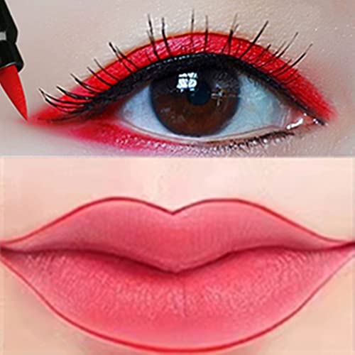Heart Stamp Liquid Eyeliner Set - Red Waterproof Double-Side Makeup Pen - Halloween & Daily Eye Makeup