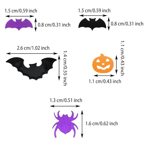 Halloween Confetti Decorations - Spiders, Bats & Pumpkins Table Scatter Set