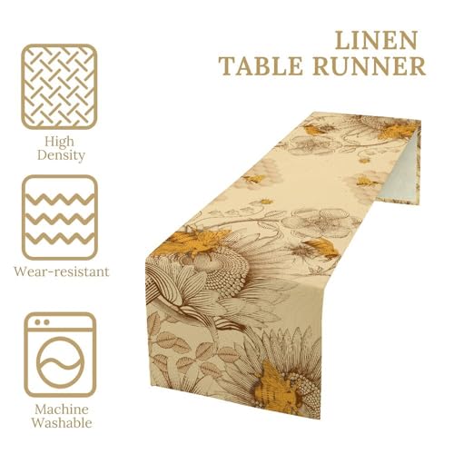 Bee Table Runner 13x60 Inch Rustic Farmhouse Home Decor - W13xL60 Bee-6 Variation