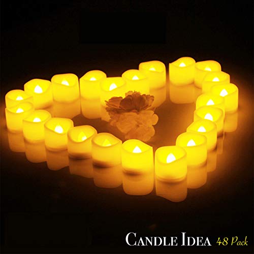 Long Lasting LED Flameless Tea Lights 1.2 Inch Bulk Battery Operated Candles - Warm White