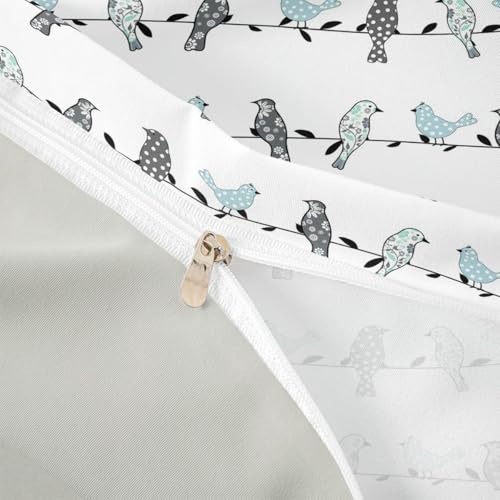 Girls Boho Birds Bedding Set - Multi Twin No Comforter, Nature Floral Decor