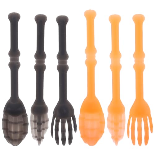 Halloween Skeleton Hand Utensil Set - 6 Plastic Spooky Serving Tools