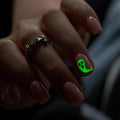 CurvLife Short Square Glow-in-the-Dark Press On Nails - Marshmallow Ghost