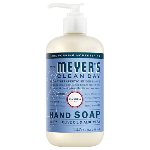 Mrs. Meyer’s Bluebell Hand Soap - Moisturizing & Garden-Inspired Scent, 12.5 Fl Oz