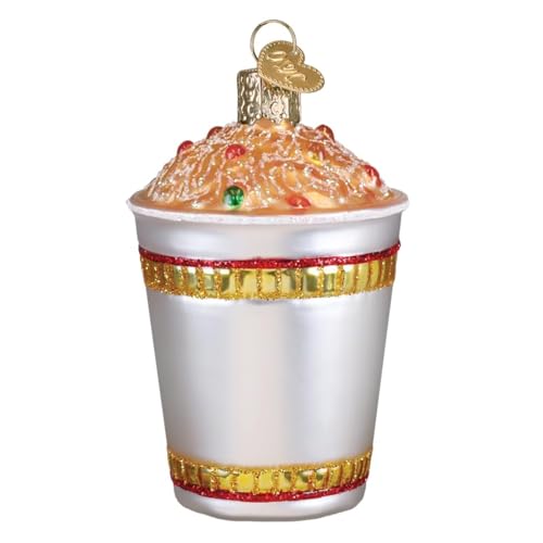 Glass Ramen Noodle Cup Ornament - Handcrafted Holiday Tree Decoration