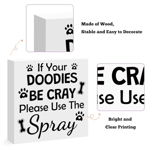 Funny Bathroom Decor Wooden Box Sign - Rustic Restroom Humor | Variation 004
