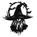 Halloween Witch Silhouette Wall Decor - Metal Indoor Halloween Decoration
