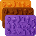 Halloween Silicone Mold Set for Chocolate Gummy Candy Soap and Wax Melts - 3 Pcs