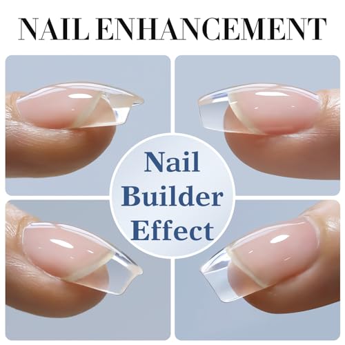 Double Rhythm Clear Building Gel for Nails - 0.5Oz Nail Strengthener & Extension Gel - DIY Salon & Home Use - Variation: Clear Builder