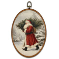 Christmas Santa Claus Oval Wall Art Decor 8.6x11.4 Inches - Variation 45
