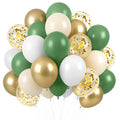 Sage Green Balloon Set - 60 Pcs with Gold & White Variations for Weddings & Parties