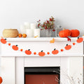 Halloween Pumpkin Felt Banner with Ball Garland Indoor Party Decorations - Fall Festive Decor