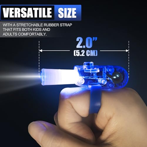 Animal Theme LED Finger Lights Set for Kids Party Favors - 24 Bright Projector Toys